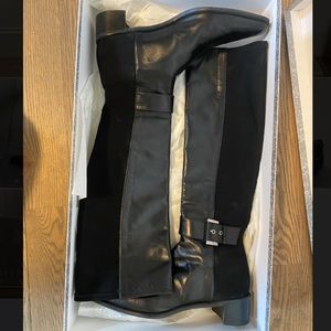 Stuart Weitzman Black Nappa Leather Tall Boots